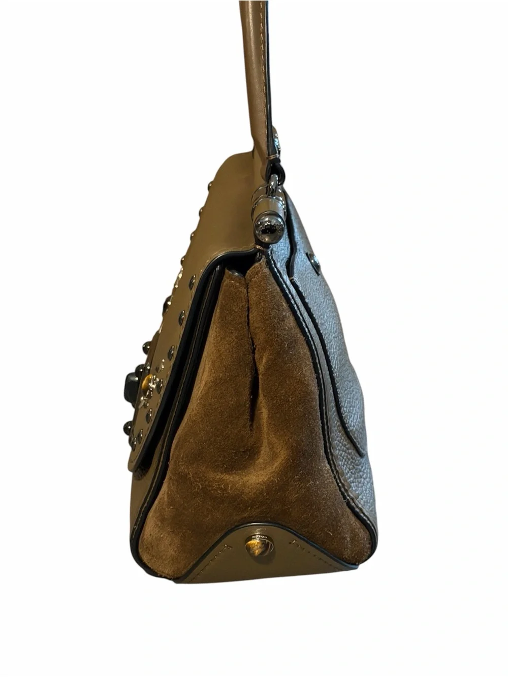 Coach Drifter Top Handle Satchel & Wristlet with Western Rivets & Tigers Eye - Picture 8 of 16